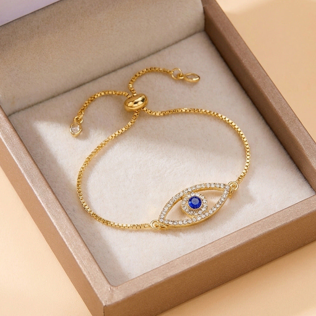 Turkish Devil's Eye Adjustable Vintage Blue Eyes Zircon Bracelets
