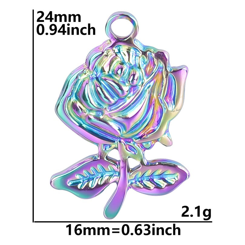 Stainless Steel Accessories Golden Rose Titanium Pendants