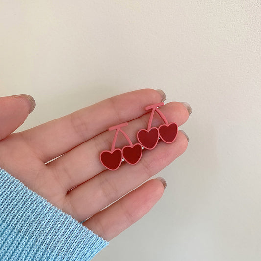 Women's Cherry Mori Sweet Cute Girly Niche Design Without Stud Earrings