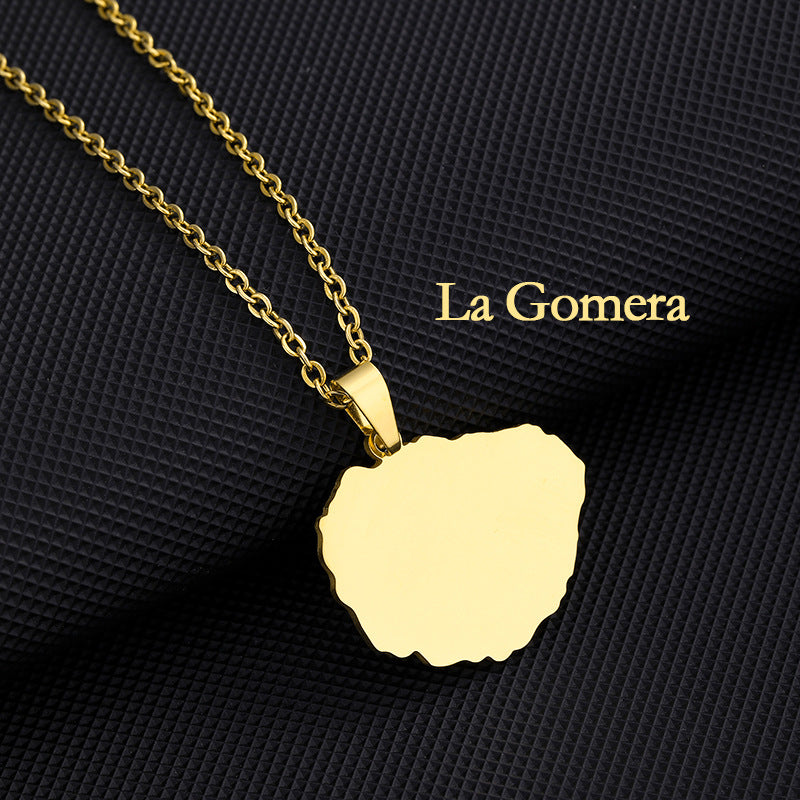 Stainless Steel Spanish Canary Islands Unisex Necklace