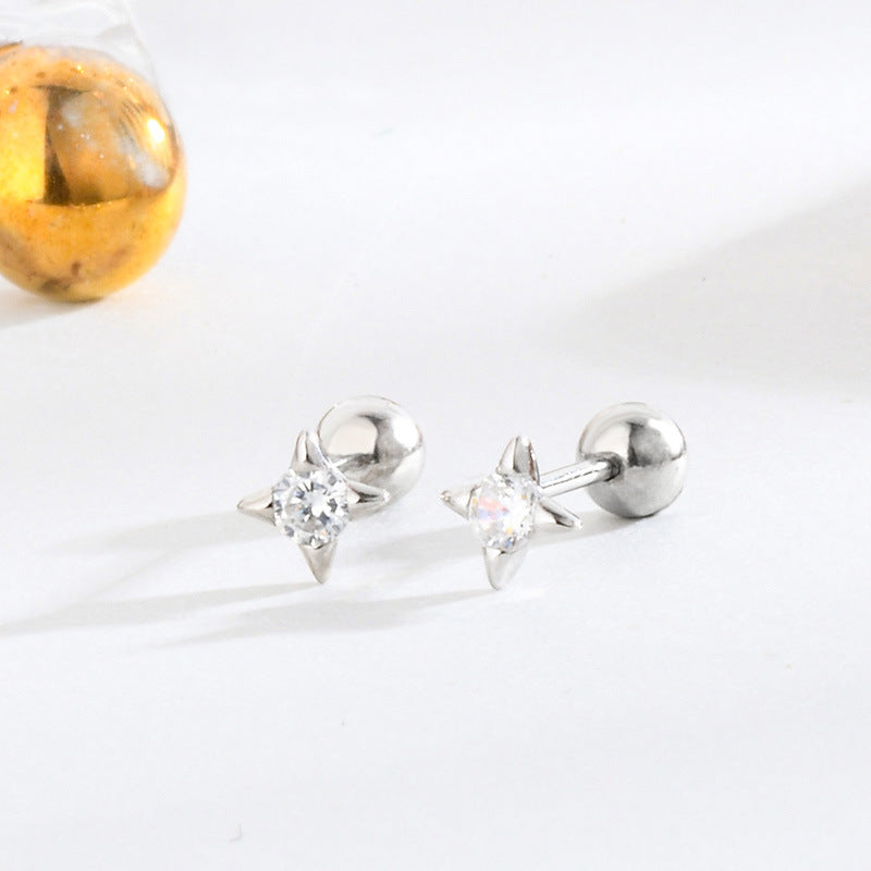 Women's Fungus Bone Nail Minimalist Star Twist Earrings