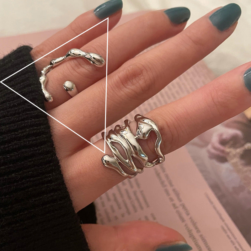 Female Retro Fashion High-key Dignified Opening Ring