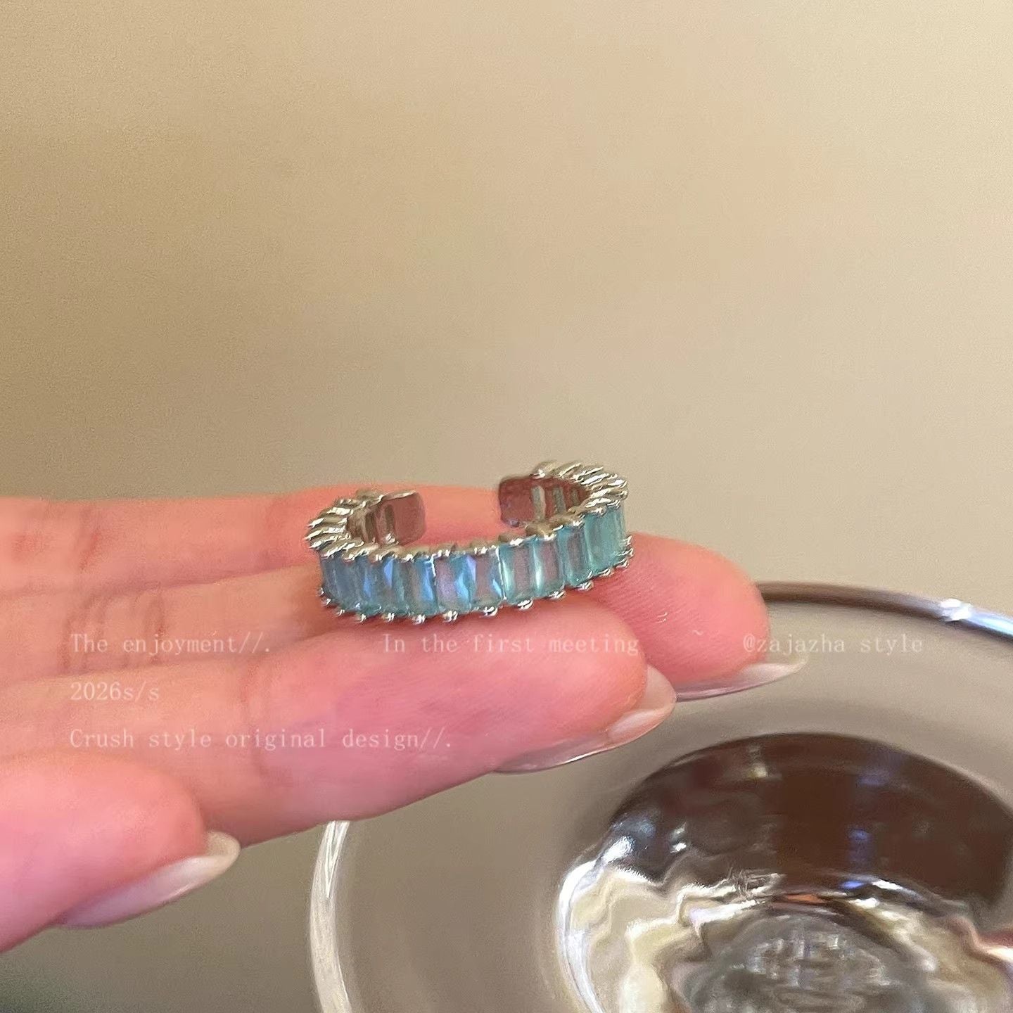 Zircon Simple Female Opening Adjustable Index Finger Light Luxury Rings