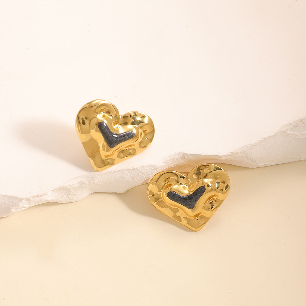 Minority Hollow Stainless Steel Dripping Cold Earrings