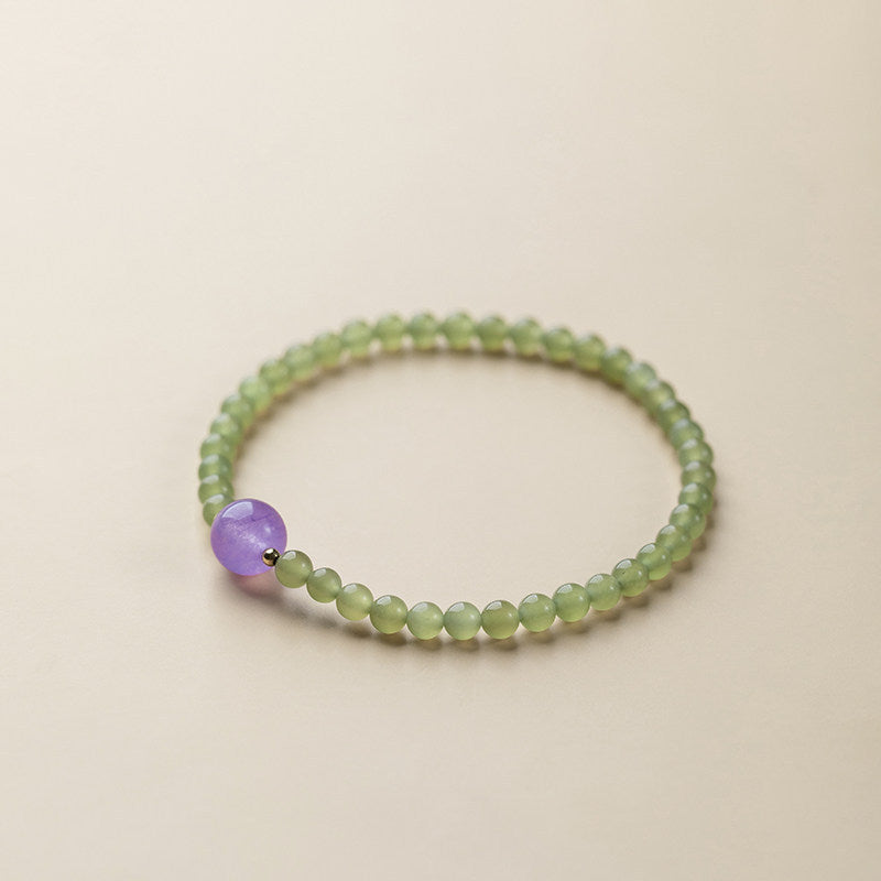 Women's Crystal For Attracting Male Pink Chinese Chalcedony Lucky Bracelet