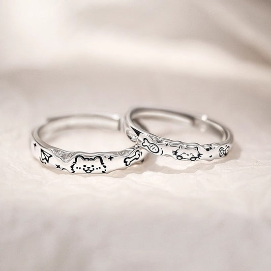 Kitten Puppy Exquisite Childlike Female Simple Fashion Temperament Open Fresh Rings