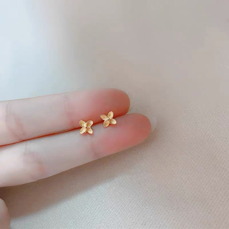 Sier For Female Fashionable Simple Small Earrings