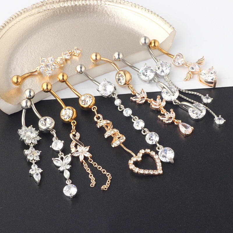 Mix Match Zircon Navel Suit Human Body Rings
