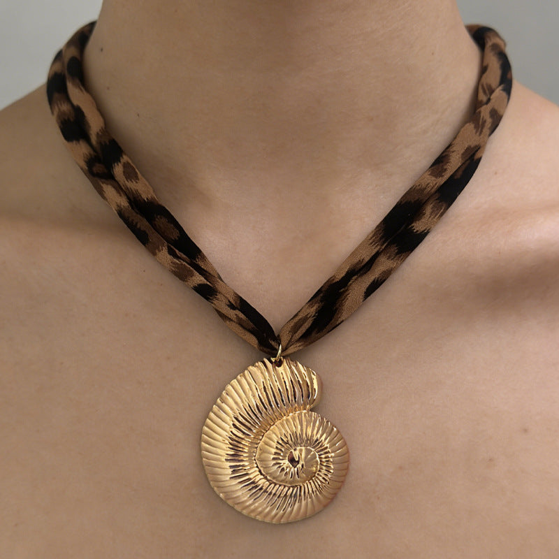 Women's Sexy Leopard Print Cotton Flower Heart Shape Clavicle Necklaces