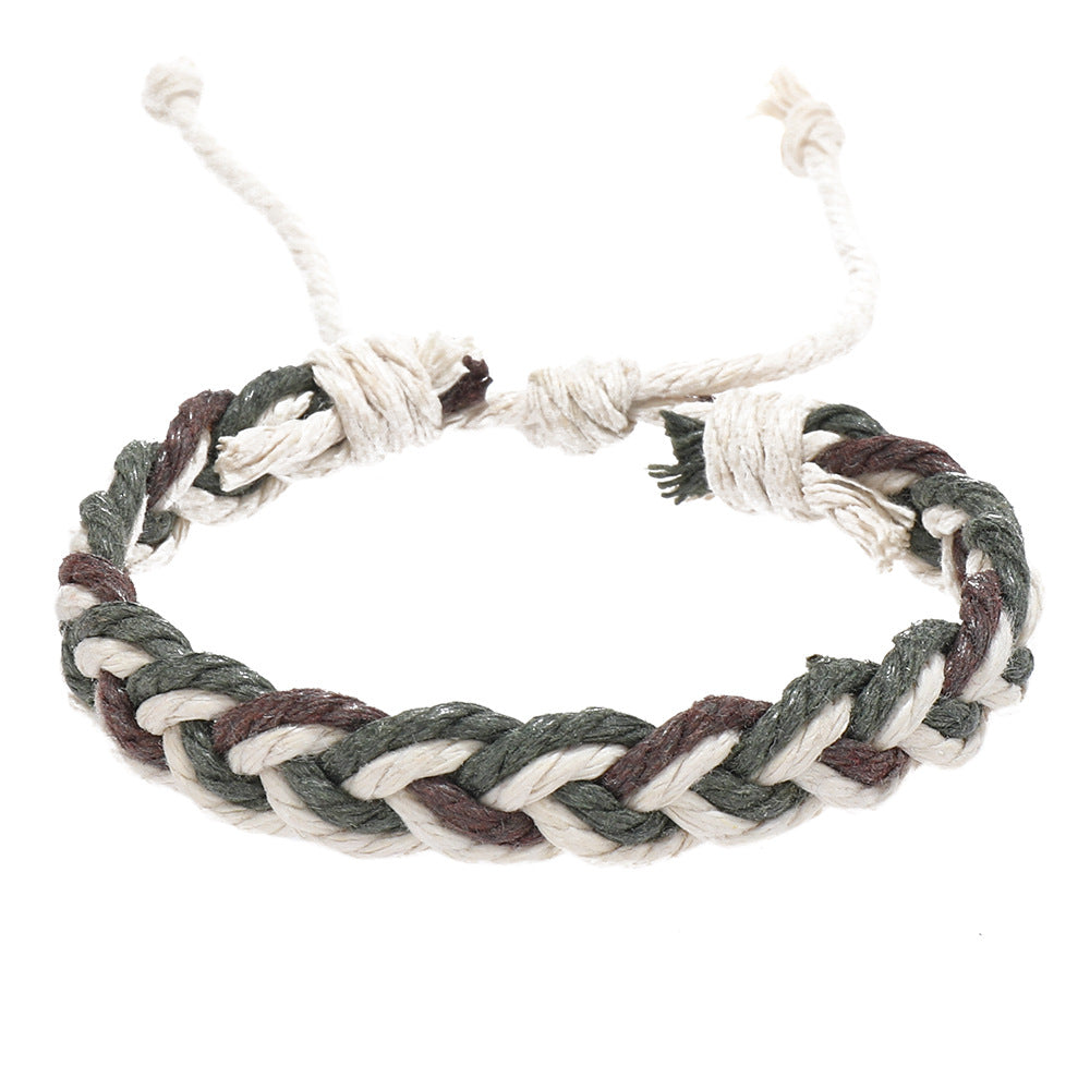 Men's Sports Style Cotton String Braided Little Lion Hand Weaving Bracelet