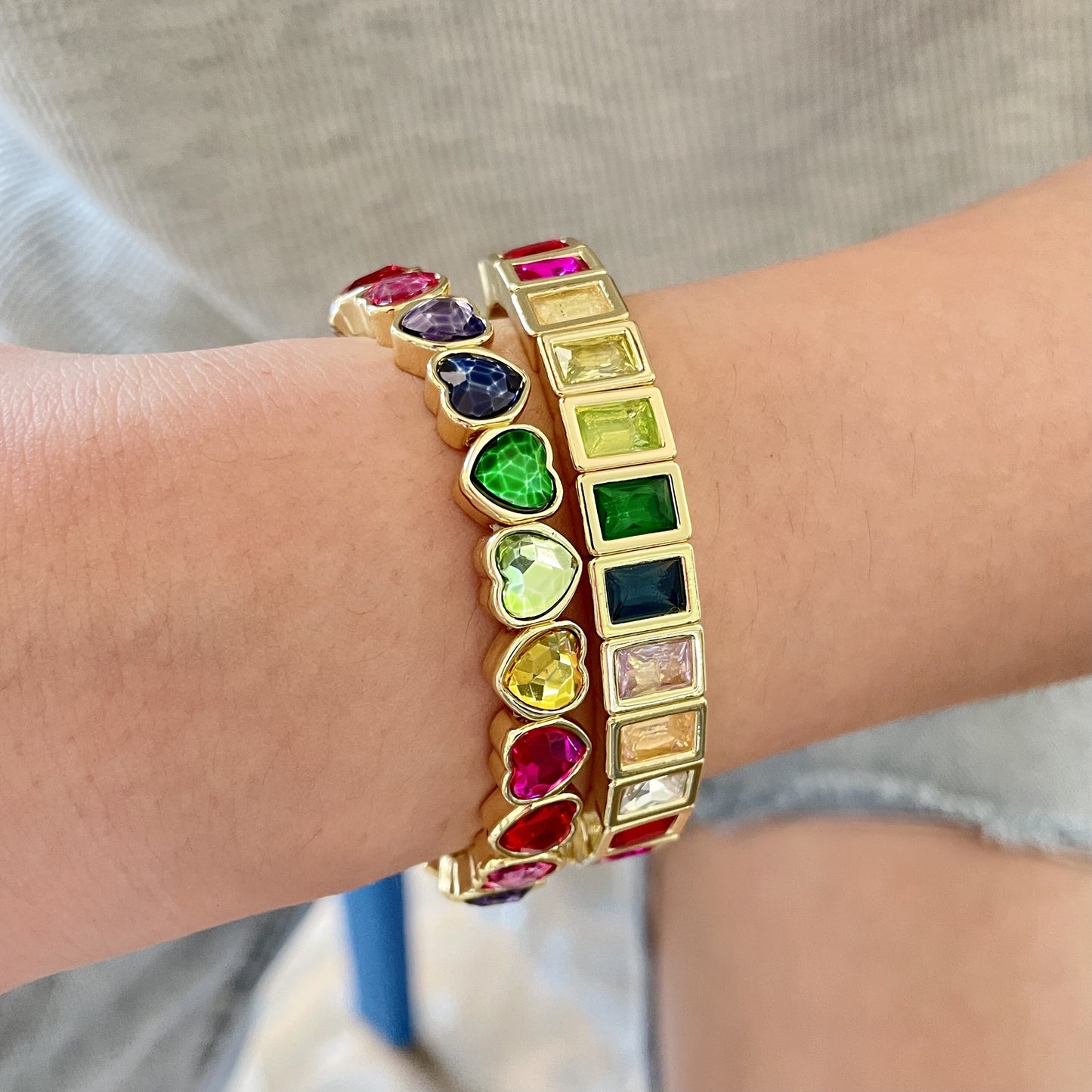Color Fashion Geometry Pattern Square Heart Bracelets