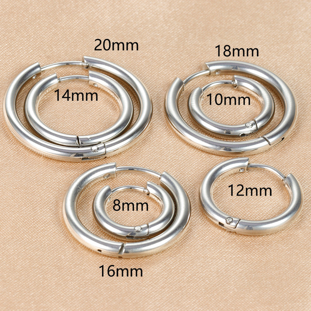 Simple Different Sizes Ear Clip Electroplated Earrings