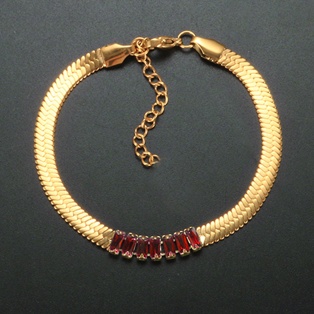 Stainless Steel Snake Bones Chain Simple Gold-plated Fashion Bracelets