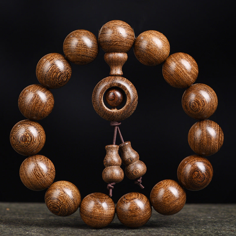 Women's & Men's Streaming Drainage Gold Sandalwood Rift Grain Old Materials Atmospheric Buddha Bracelets