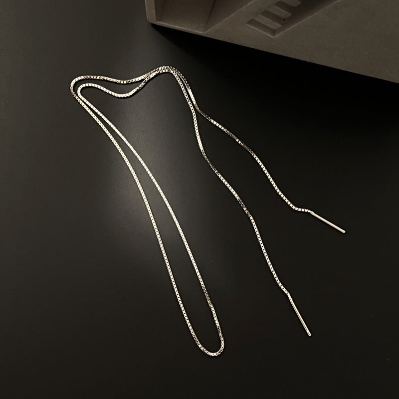 Women's Lengthened Sterling Sier Korean Style Personalized Minimalist Ear Line
