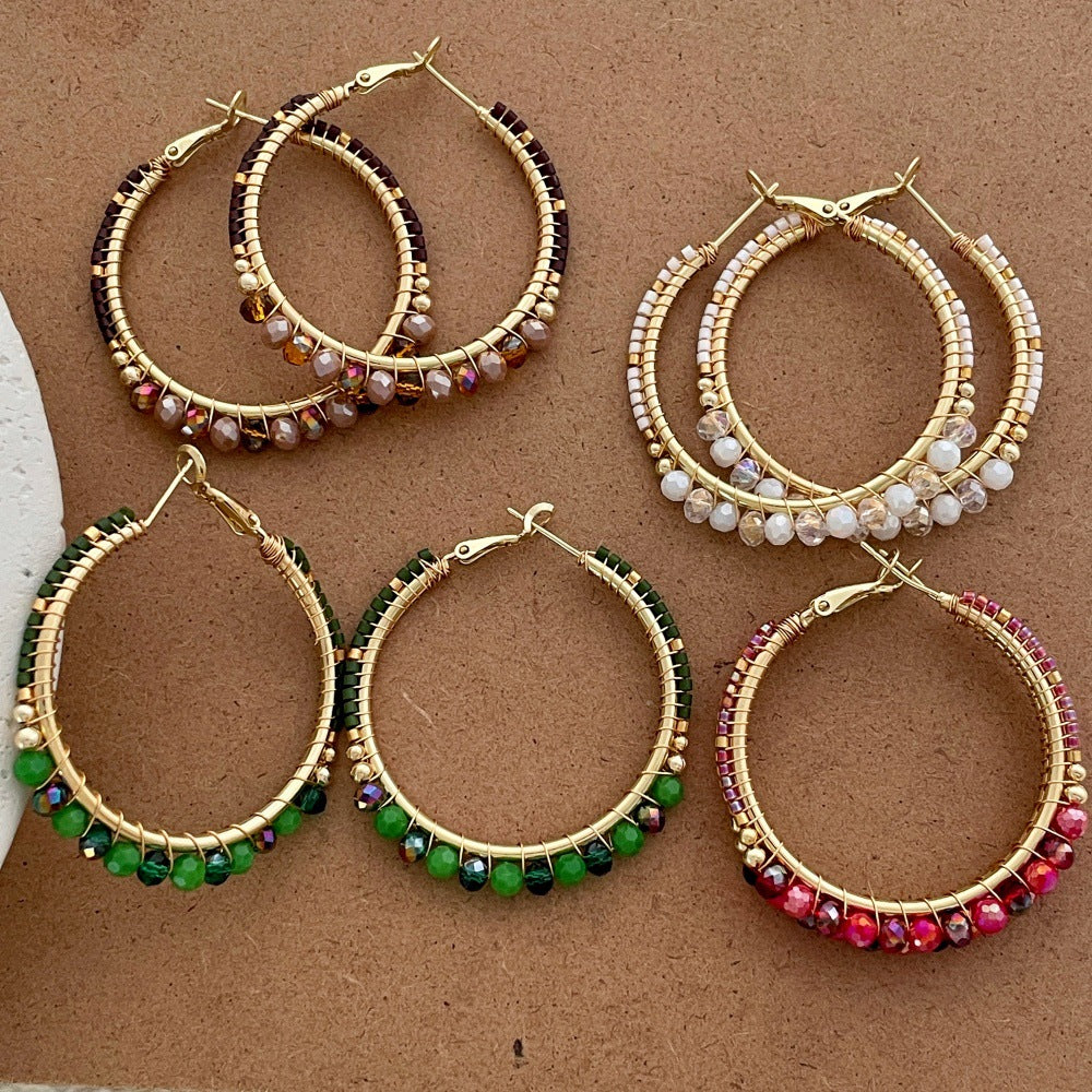 High Profile Retro Affordable Luxury Fashion Simple Big Hoop Temperamental Earrings