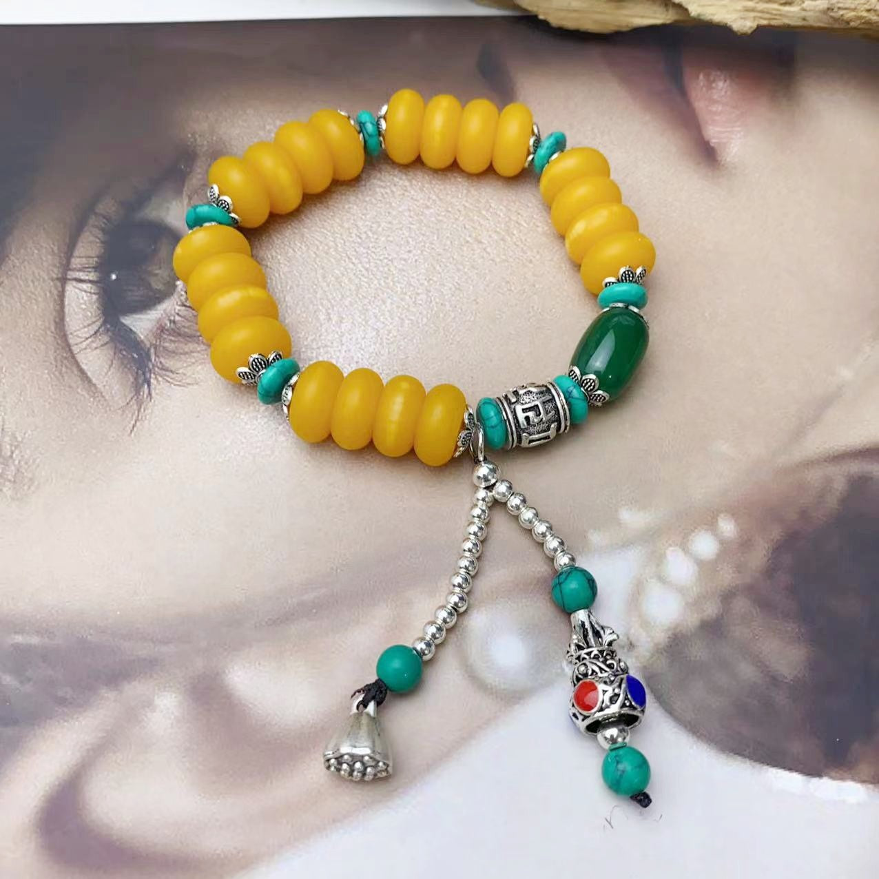 Retro Ethnic Style Lotus Tassel Female Bracelets