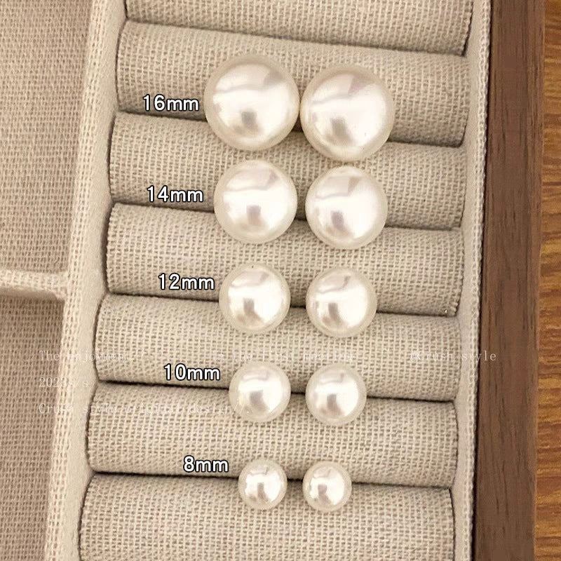 Women's Sier Fashion Minority Simple High-grade Pearl Stud Earrings