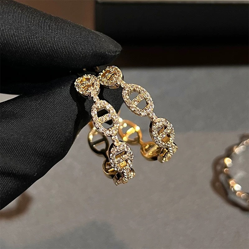 Simple Classic All Match Fashion Zircon Earrings
