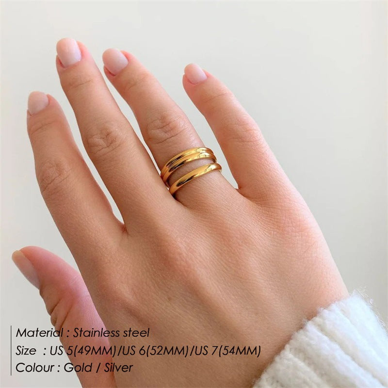 Stainless Steel Female Minority High Sense Rings