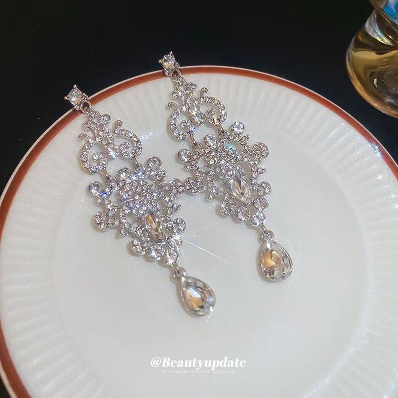 Crystal Tassel High-key Eardrop Premium Dinner Stud Earrings