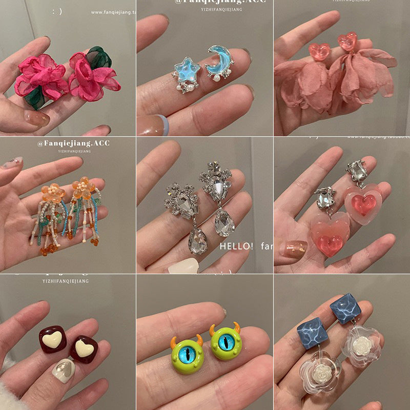 Fairy Style Korean Sweet Mori Minority Elegant Face Earrings