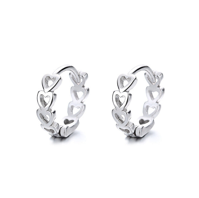 Love Heart Clip Mori Female Frosty Style Special Ear Buckle