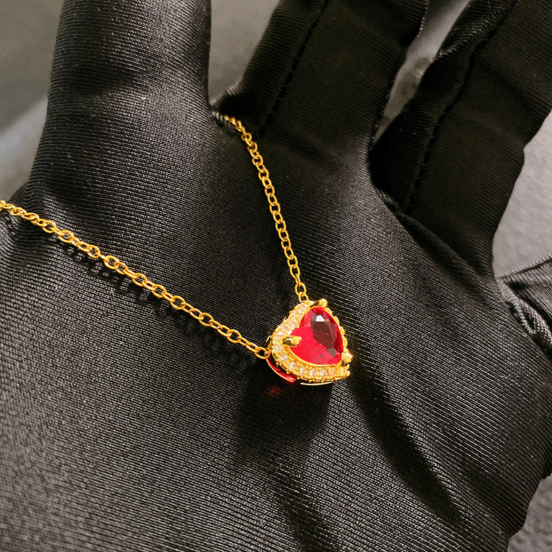 Small Heart Female Titanium Steel Light Necklace