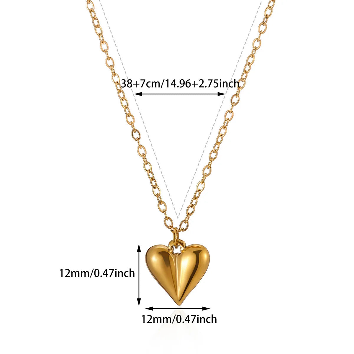 Simple Fashion Gold-plated Peach Heart Clavicle Chain Heart-shaped Necklace