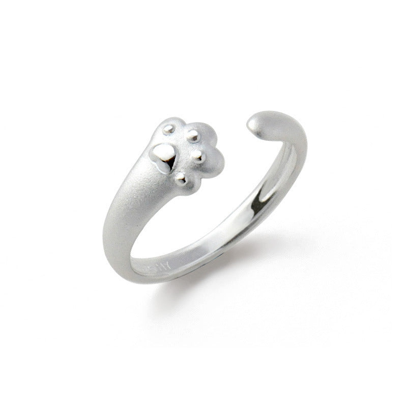 Women's Simple Cute Kitten Open Cat Paw Ear Puppy Rings