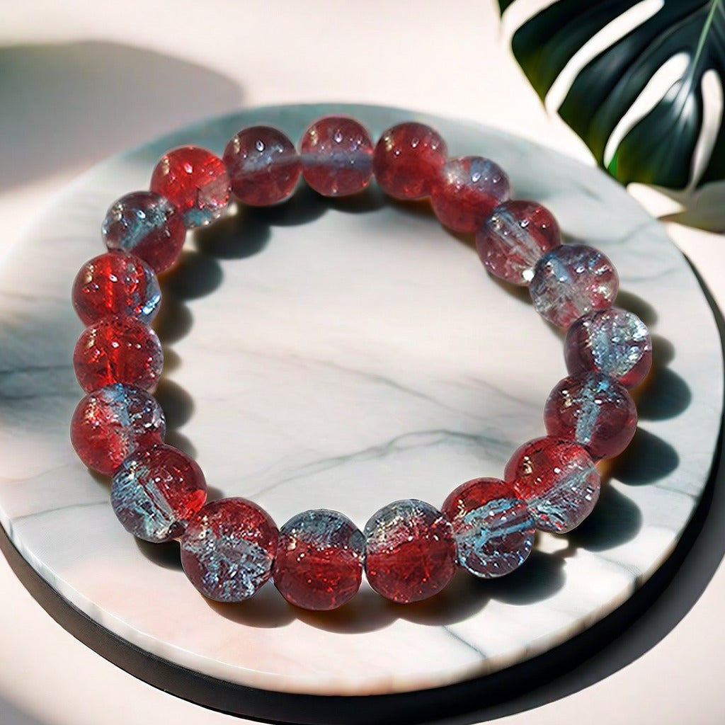 Purple Brushed Floral Beads Female Hand Toy Bracelet