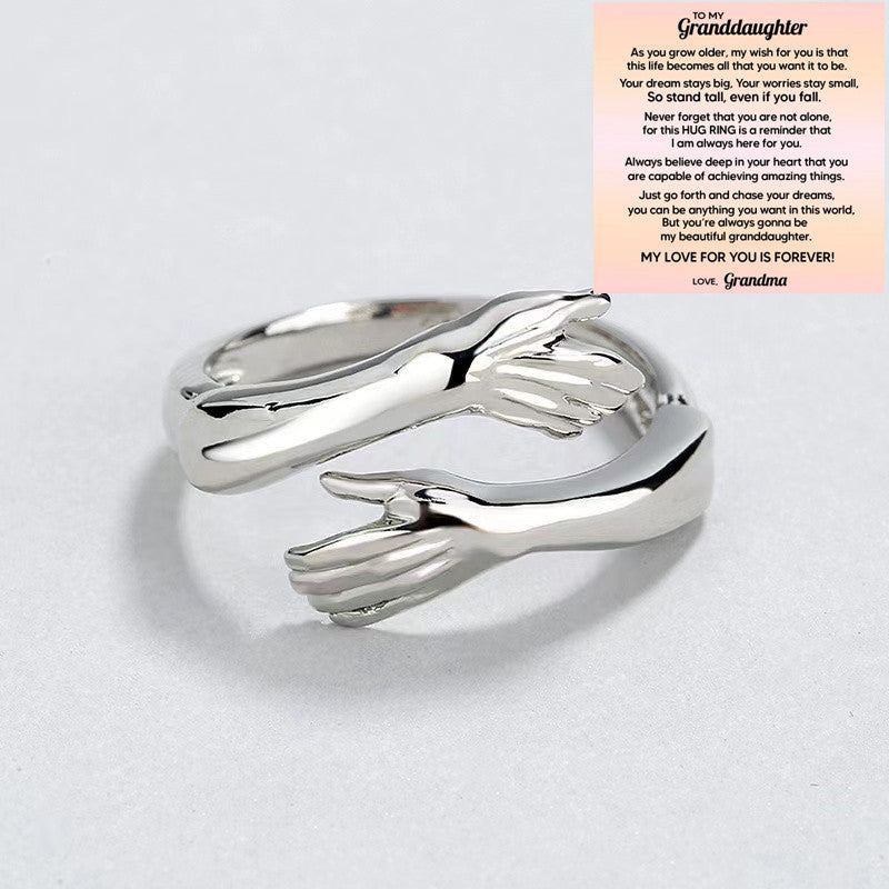 Women's & Men's Couple Personality Girlfriend Gift Hug Ornament Rings