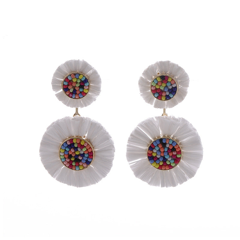 Bead Tassel Ethnic Style Eardrops Light Luxury Earrings