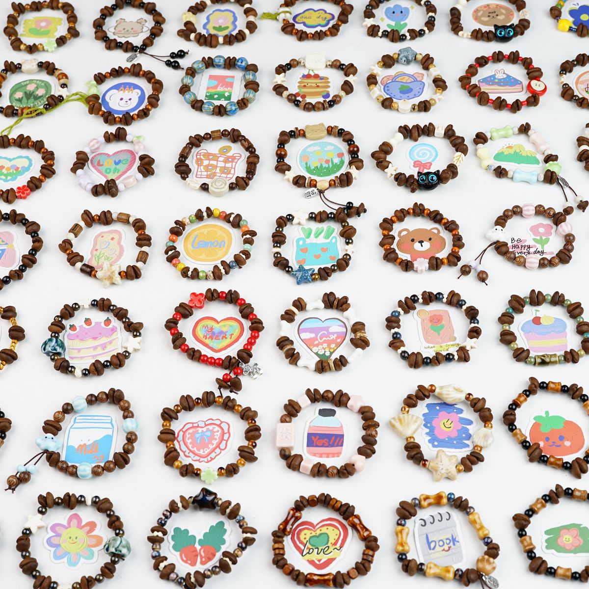 Women's & Men's Real Coffee Bean Refreshing Flavor Beaded Bracelets