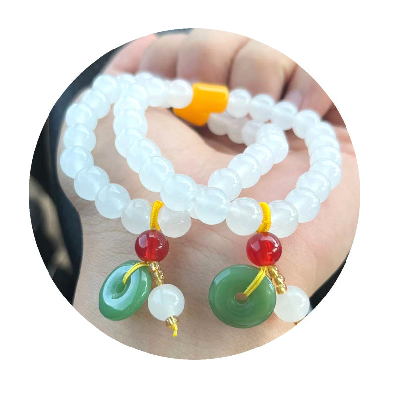 Various Types Of Beads Imitation Jade White Small Bracelets