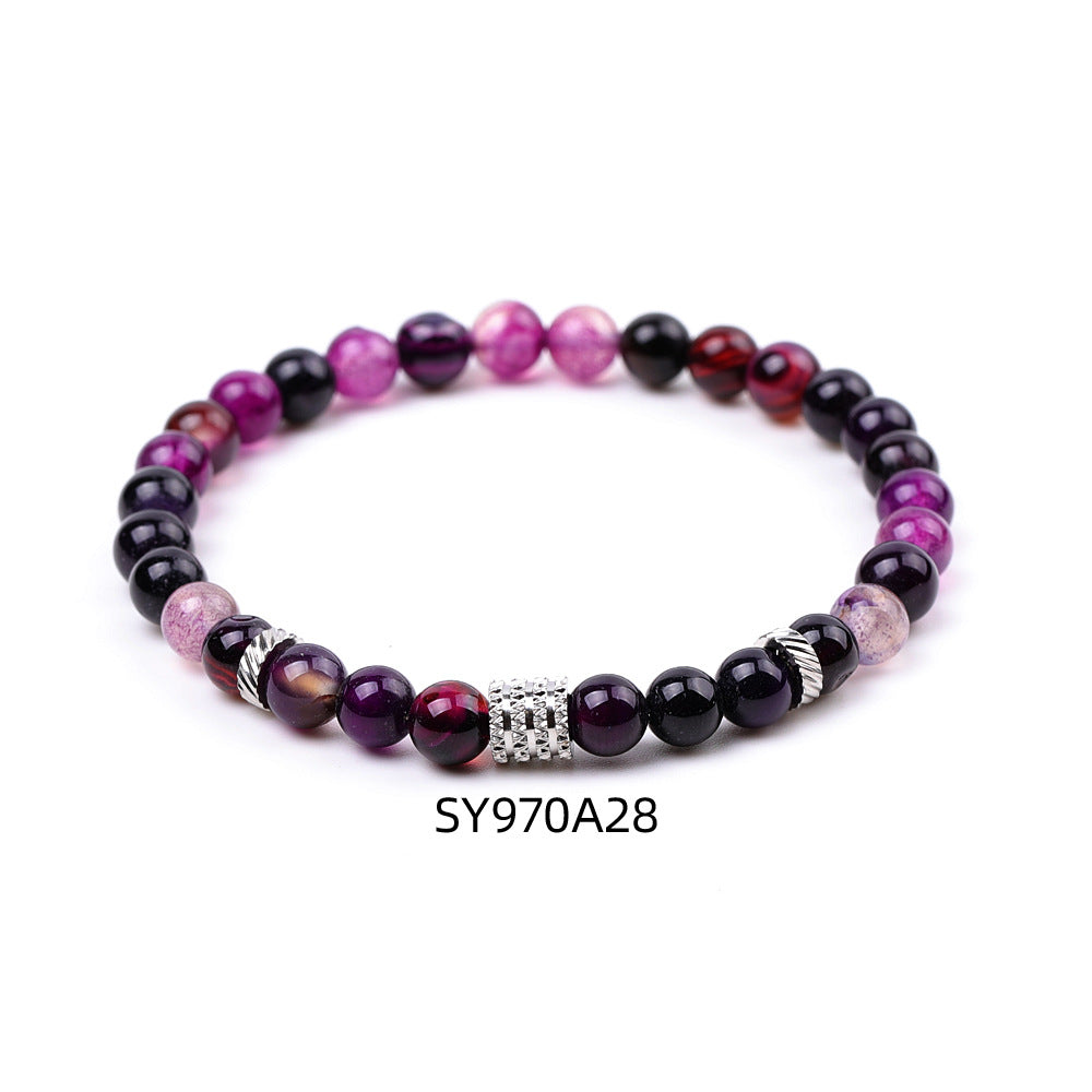 Stainless Steel Frosted Indian Agate Tigereye Striped Bracelets