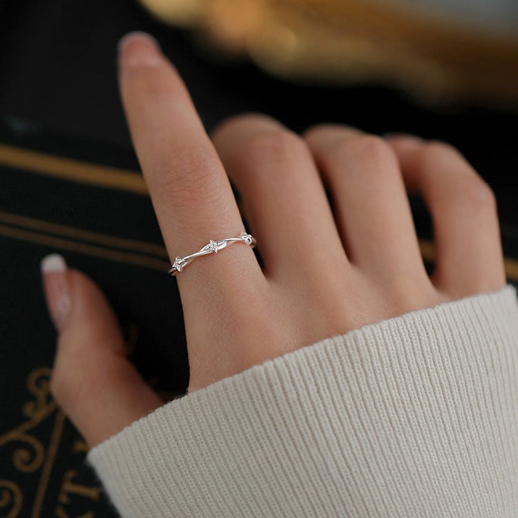 Simple Sweet Star Female Fashion Personality Twin Temperament Elegant Opening Rings