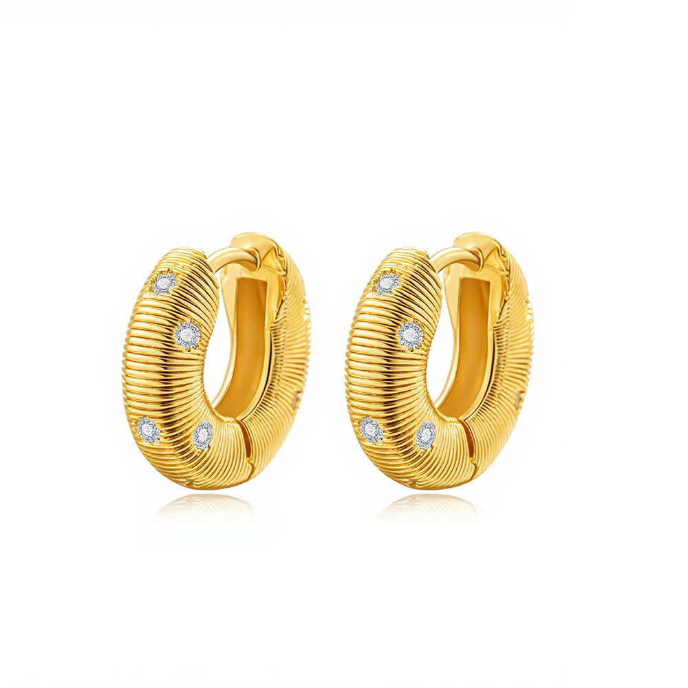 Design Clip Brass Gold Plated Texture Personalized Cold Ear Buckle