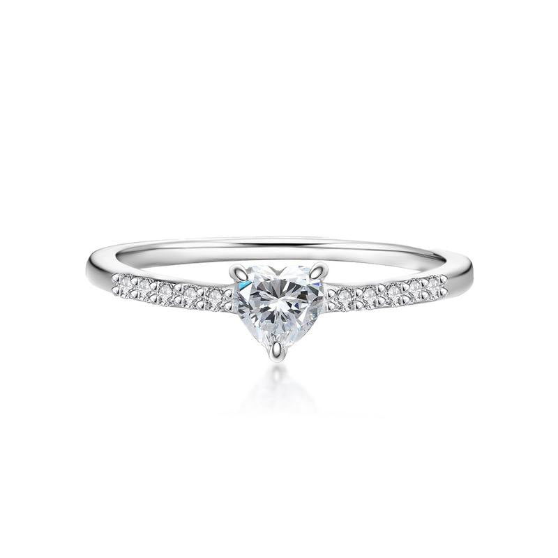 Heart-shaped Copper Plated Gold Zircon Eight Hearts Arrows Personality Creative Rings