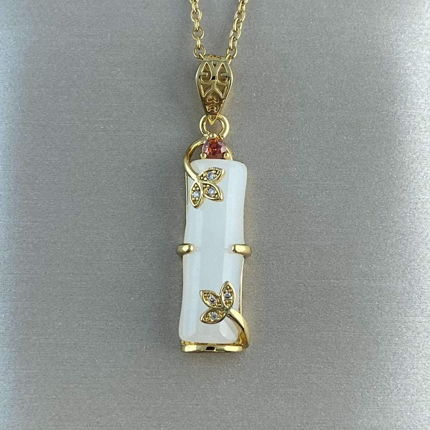 Women's Real Gold Plating Opal Fox Clover Pendants