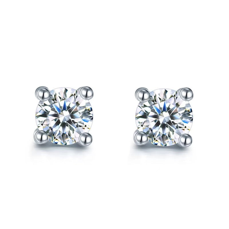 Streaming On Simulation Moissanite Ear Eight Hearts Arrows Earrings