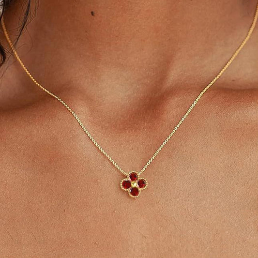 Women's Colors Four-leaf Clover Affordable Luxury Fashion Temperament Design High-grade Pendants
