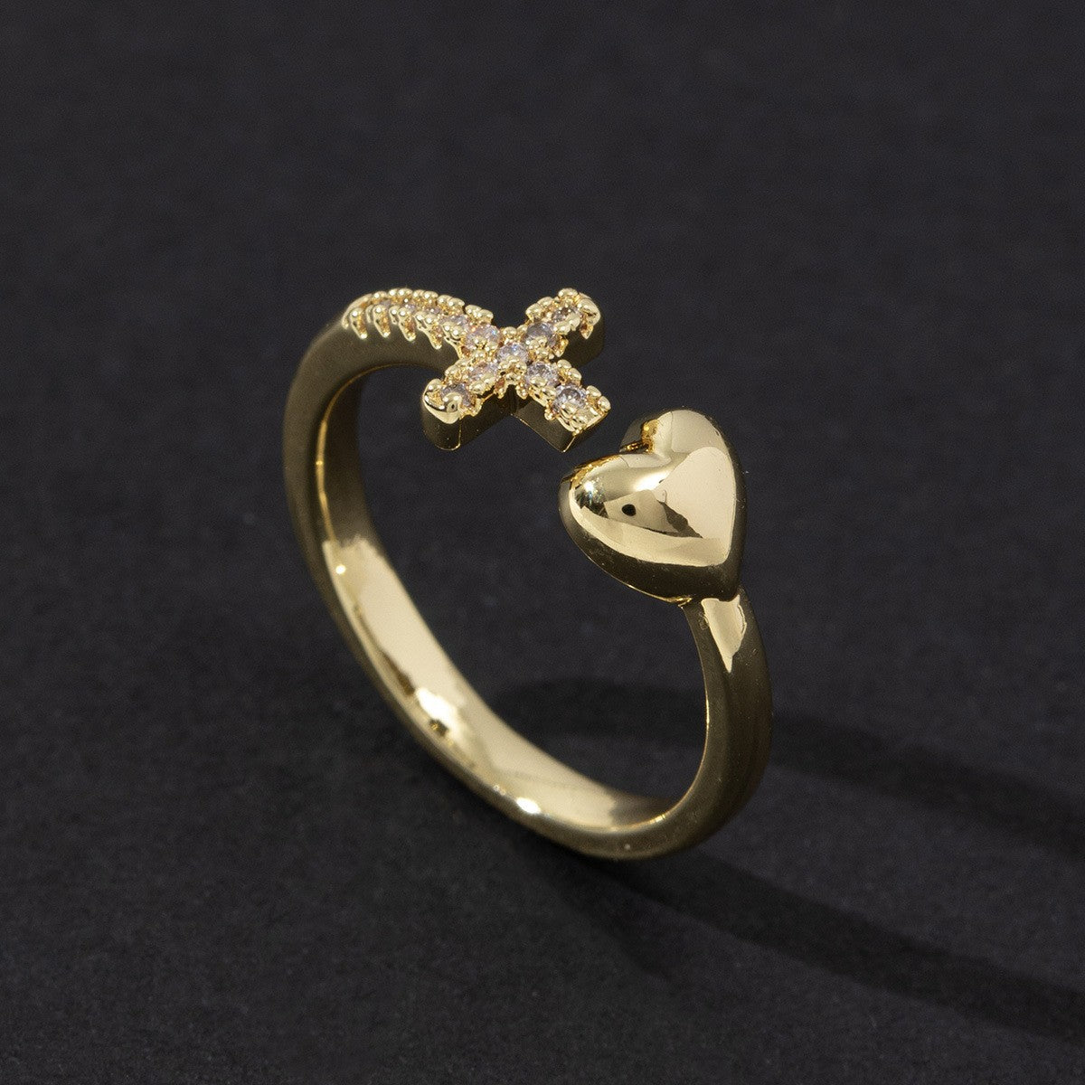 Cute Open Fashion Zircon Female Simple Ring