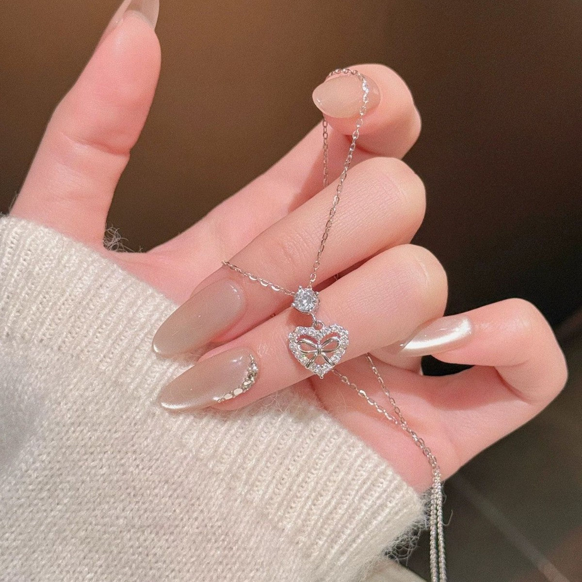 Love Titanium Steel Female Light Luxury Minority Elegant Necklaces
