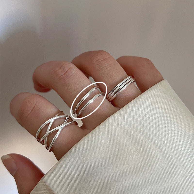 Mix Match Plain Sier Female Index Finger Rings