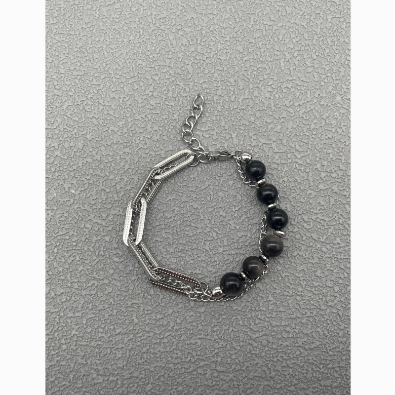 Men's Chinese Style Sier Titanium Steel High-grade Bracelet