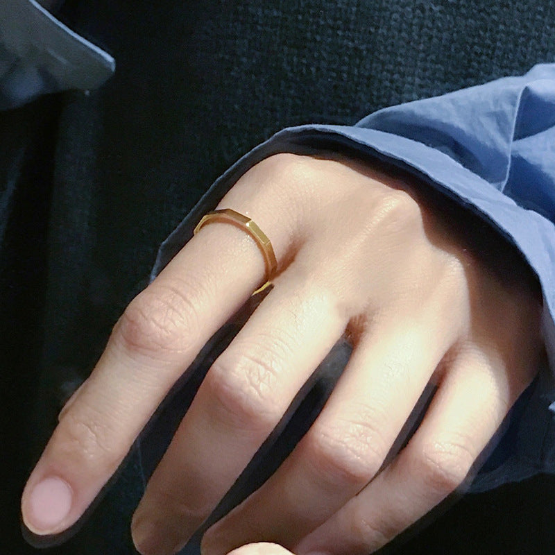 Flash Fine Circle Female Titanium Steel Ring