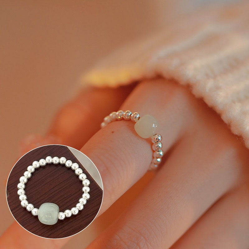 Women's Pull-out Adjustable Retro Fashion Flower Tassel Chain Ring