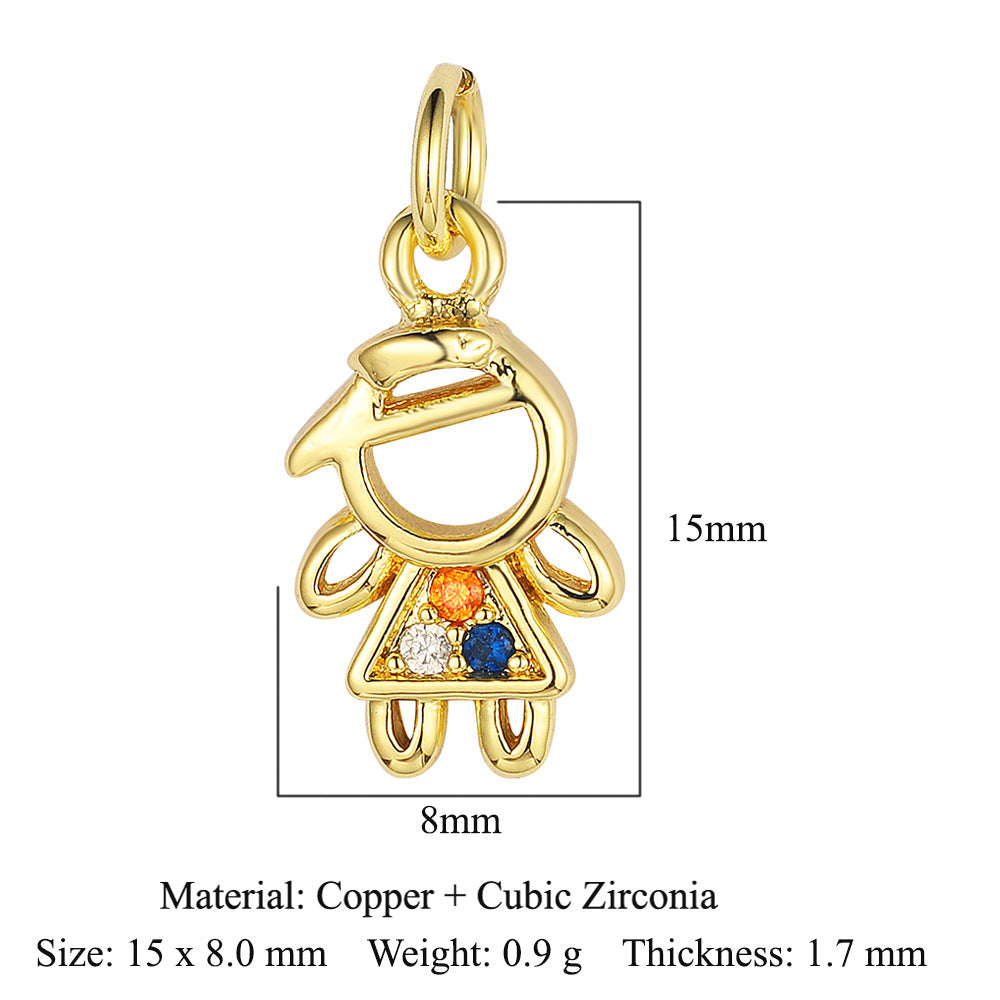 Cross Virgin Copper Zircon Boy Ornament Accessories Pendants