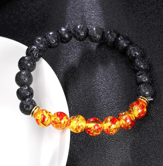 Women's Colorful Natural Stone Agate Bead Couple Bracelet